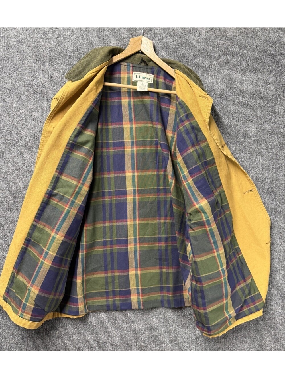 Vintage LL Bean Mens XL Canvas Barn Field Coat Plaid Lined Workwear Must Have 👀